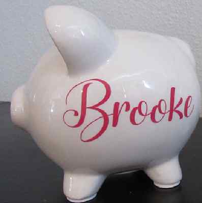 Personalized Ceramic Piggy Bank - White/small - Cute, Gift, Holiday, Boy Girl