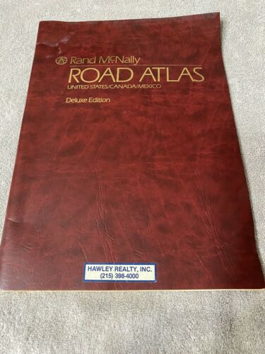 Vintage 1986 Rand McNally Road Atlas United States/ Canada/Mexico Deluxe Edition