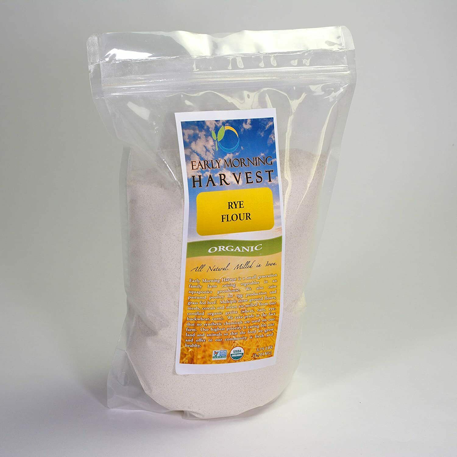 Early Morning Harvest Organic Non-gmo Rye Flour - 3.75 Lb Bag