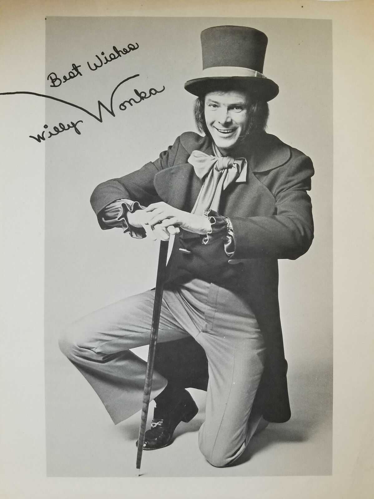 Willy Wonka Vtg Black / White Promo Stage Theatre Actor Presigned 8x10