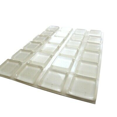 25 Pack Self-Adhesive Rubber Feet Large Clear Square Bumpers 1.0
