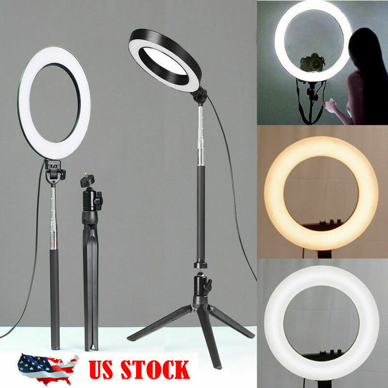 5500k Led Ring Light Dimmable Lamp Photography Camera Phone Video Studio Photo