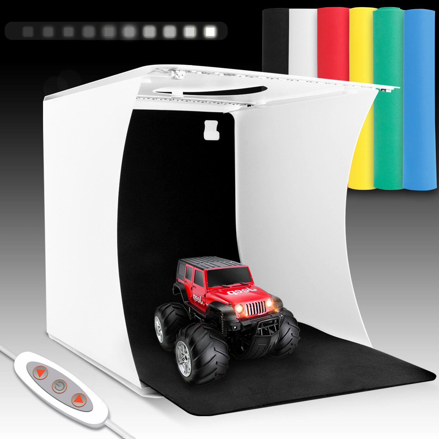 Double Led Light Room Photo Photography Lighting Tent Kit 6 Backdrops Box Cube
