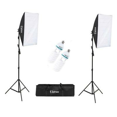 Studio Photography 2 Softbox Continuous Photo Lighting Kit w/ Carrying Bag