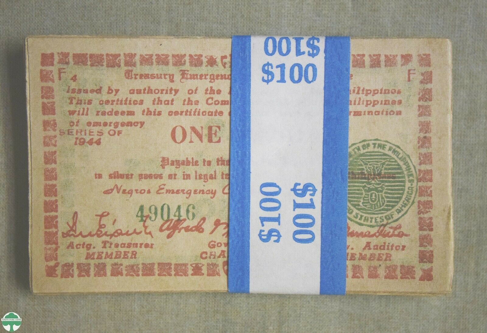 Packet Of 90 1944 Philippine Peso Notes - Unused