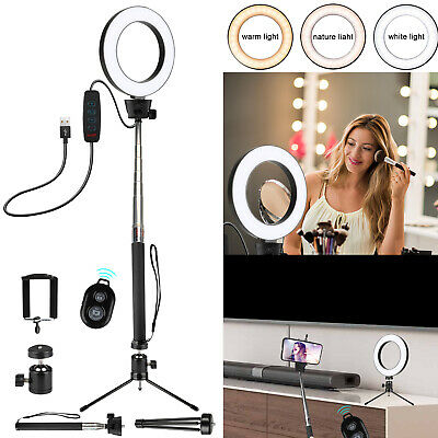 Led Selfie Ring Light With Tripod Stand&cell Phone Holder For Makeup Live Stream