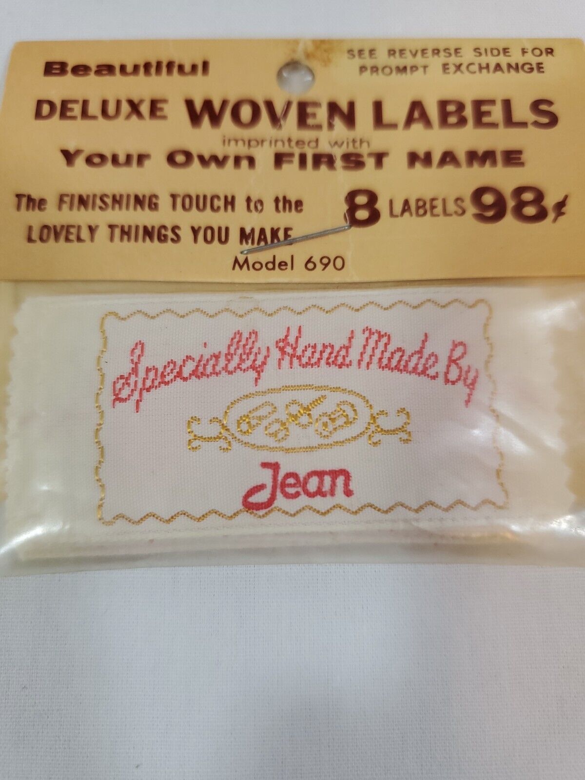 Vintage Beautiful Deluxe Woven Labels Jean - Sewing Handcraft 8 Labels In Pack