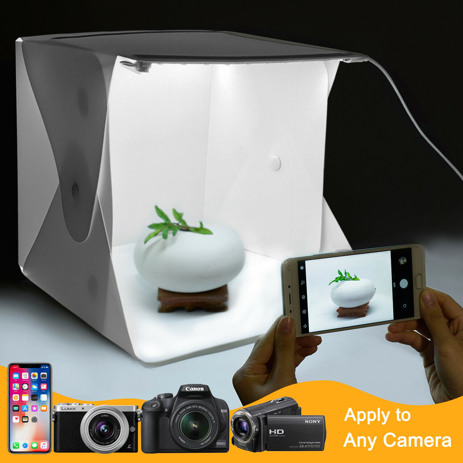 Photo Box Portable Light Room Photography Lighting Led Mini Cube Box Backdrop