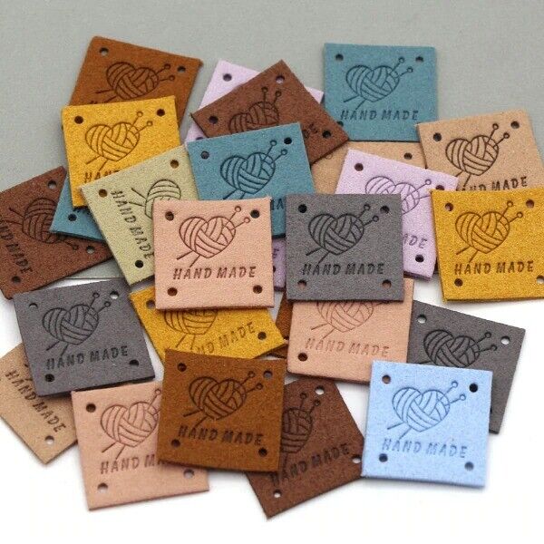 20 Pcs Heart Label Love Tags For Square Leather Label For Clothing Hats Knitted