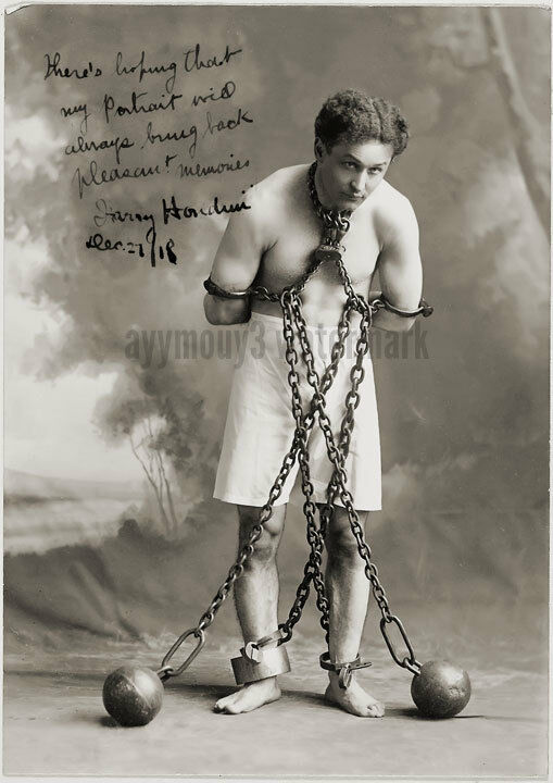Harry Houdini - 8"x10" Autographed Sepia Toned Photo - Rp